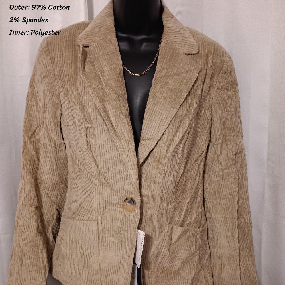 PIAZZA SEMPIONE Cotton Beige Taupe Blazer Large